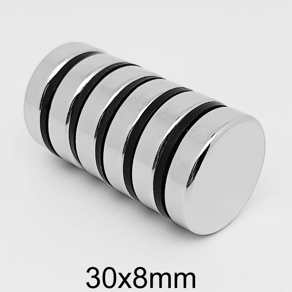 1/2/5/10PCS 30x8 Big Round Search Magnet 30mm X 8mm Rare Earth Neodymium Magnet 30x8mm N35 Permanent Magnet Strong 30*8 MM