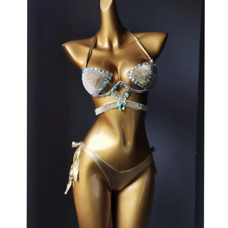 2020 venus vacation rhinestone sexy women bikini set bling stones swimwear diamond bathing suit biquini