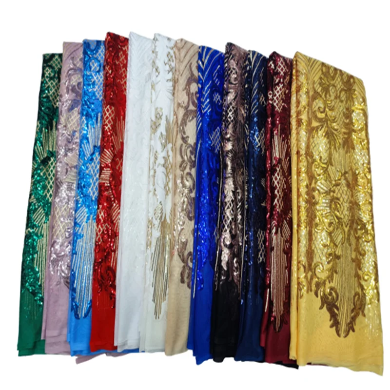 

Green Sequins Tulle Lace African Lace Fabric 2022 Beautiful High Quality French Mesh Net Lace Fabrics 5 Yards For Wedding Dress