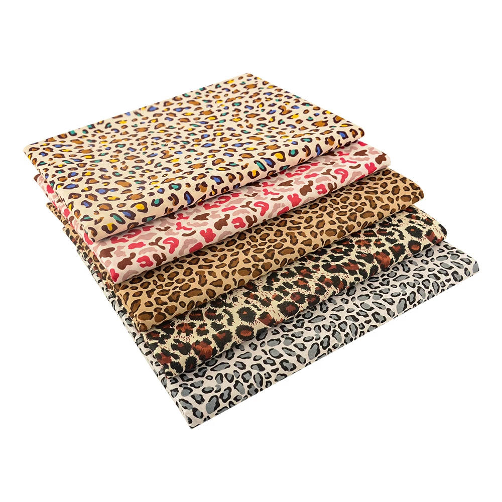 Booksew 2Pcs/Lot Leopard Print100% Cotton Twill Fabric For DIY Sewing Stage Costumes And Dolls Craft Home Decorations Patchwork