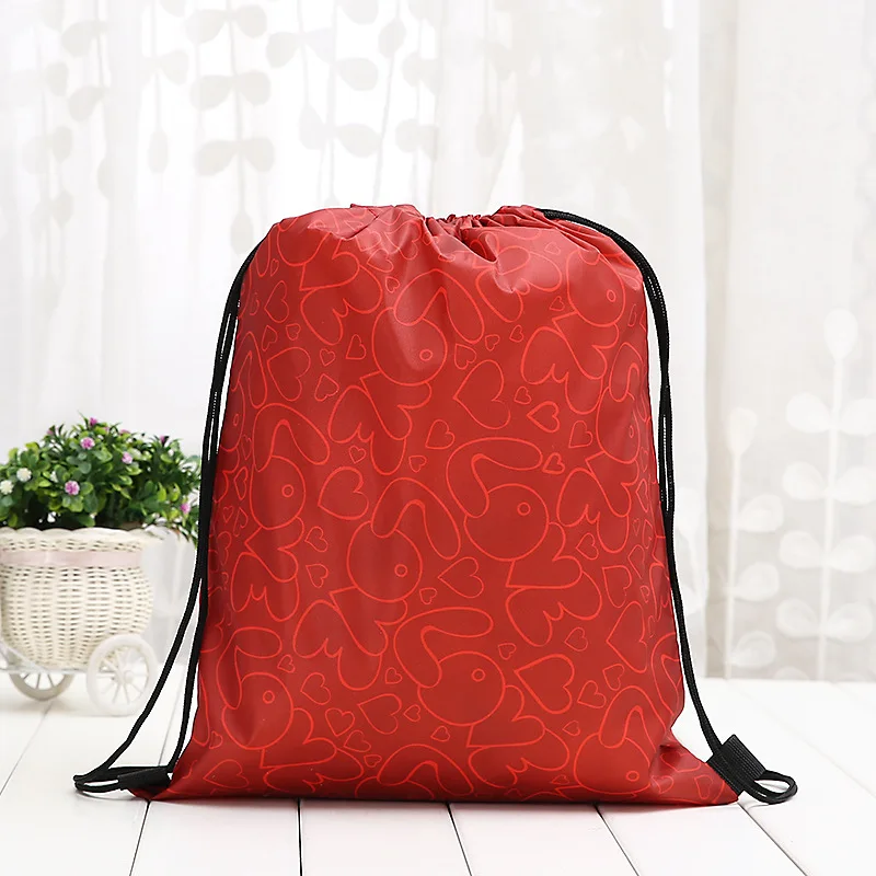 New Style Drawstring Backpack Valentine's Day Printed Backpack Valentine's Day Gift Shopping Bags Free Shipping WB865