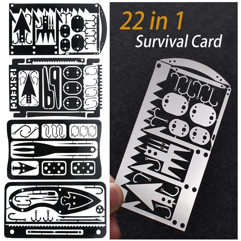 Survival Card Tactical Tool Card Camping Hiking Fishing Hunting Tools