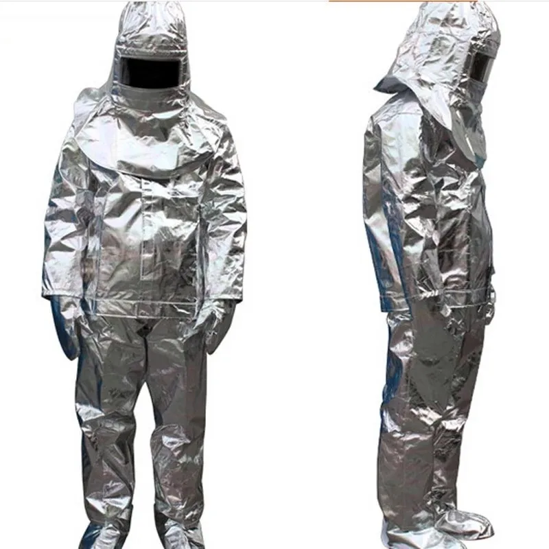 High Quality 500 Degree Thermal Radiation Heat Resistant Aluminized Suit Fireproof Clothes firefighter uniform