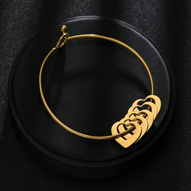 365 مخصص قلوب قلادة الإسورة مجموعة مجوهرات شخصية الفولاذ المقاوم للصدأ نقش أسماء النساء إكسسوارات فتيات هدايا عيد الميلاد #5