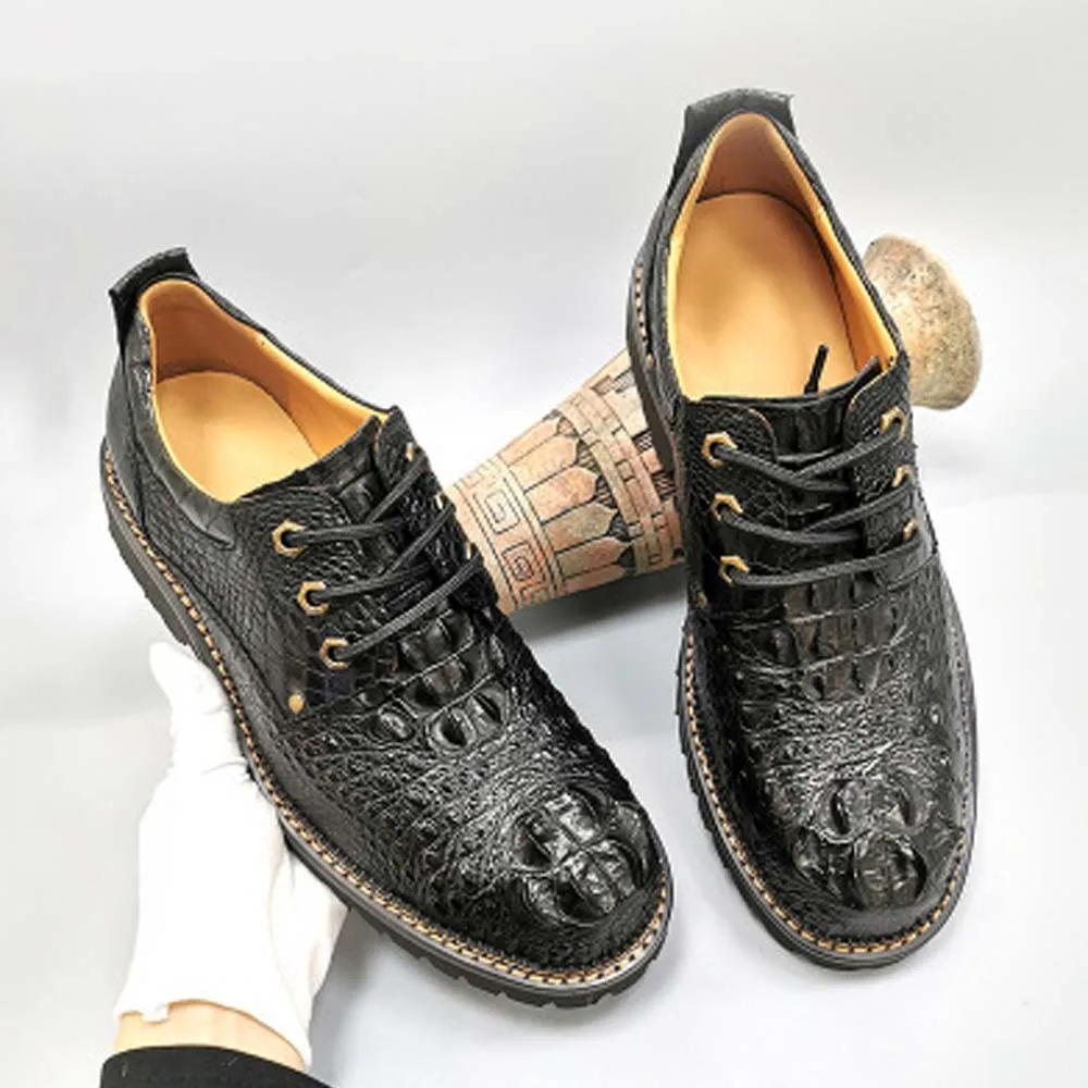 huilong crocodile  Casual shoes  male  shoes Low heels  fashion  trend  true  Crocodile bone skin  Tooling shoes men shoes