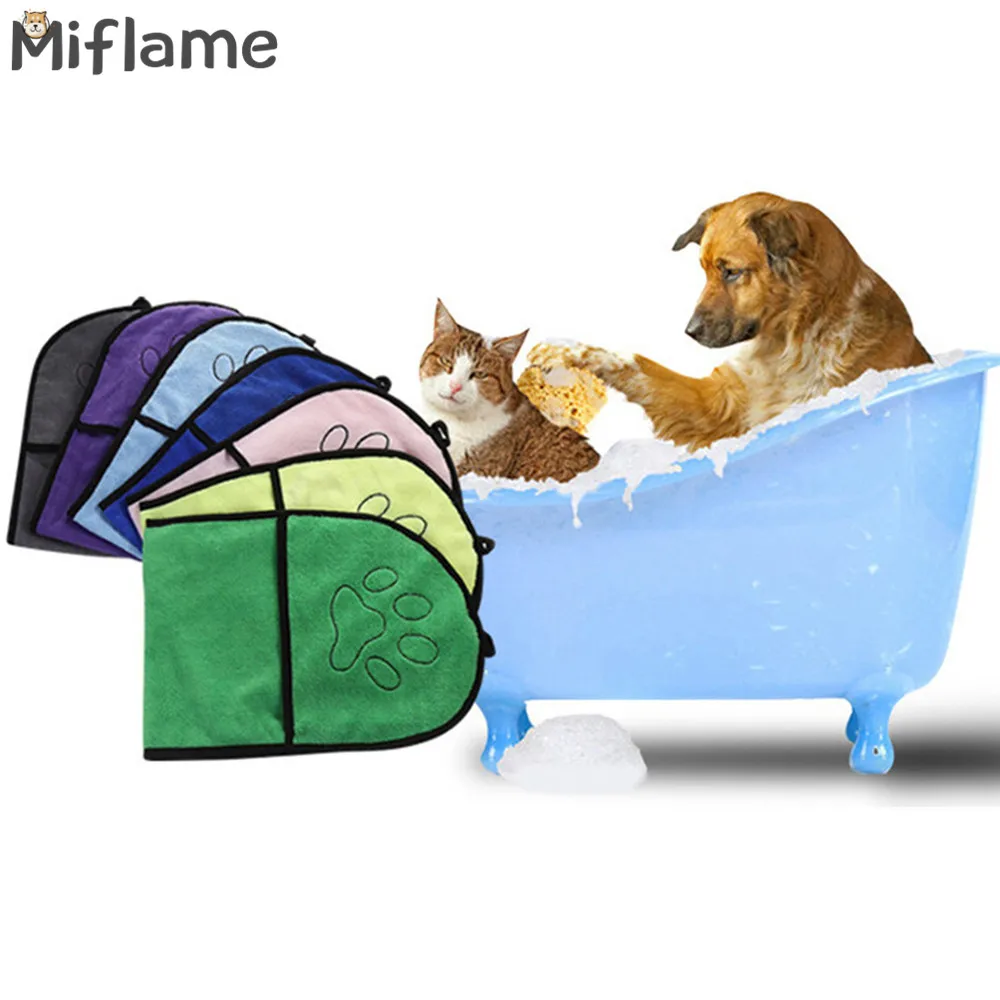 Miflame Microfiber Absorbent Dog Towel Ultra-absorbent Pet Drying Towel For Dog Accessories Bathing Labrador Beagles Bath Towel