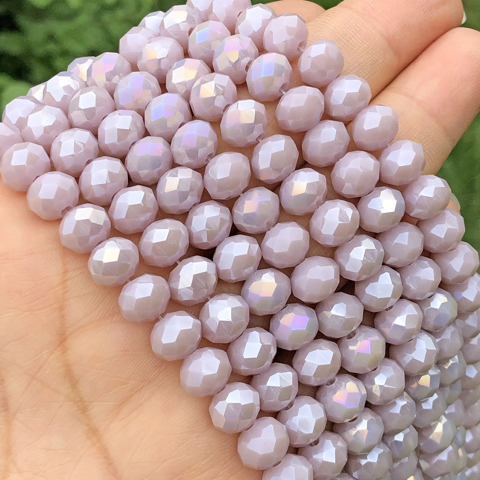 Faceted AB Violet Purple Rondelle Crystal Glass Beads Loose Spacer Beads For Jewelry Making Diy Earring Bracelet Accessories 15