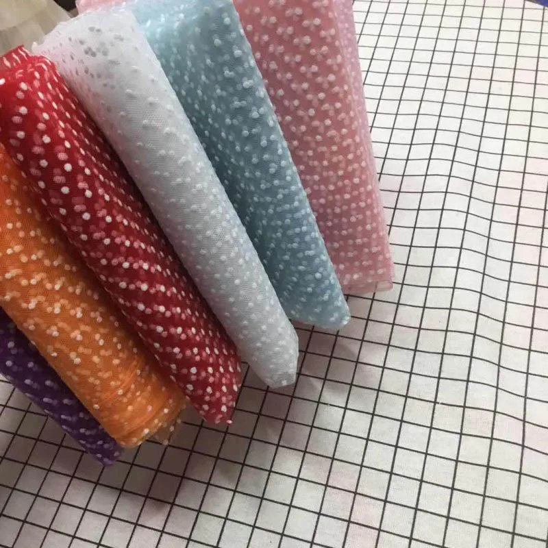 Flocking Dot Mesh Fabric Practical DIY Handcraft Clothing Sewing Fabric Multifunctional Headwear Dress Decoration Accessories