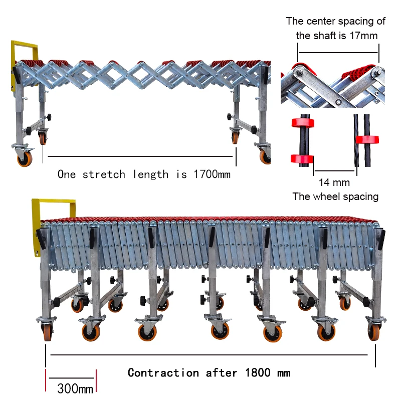 Imagem -04 - Flexível Aço Carbono Roller Transportador Telescópico Transportador Gravidade Slipper China Produtos Promocionais