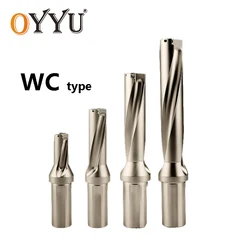 WC Series Indexable U Drill Bit 2D 3D 4D 5D C25 C32 C40 Shank CNC Metal Rapid Drilling Tool Internal Coolant Shallow Hole Cutter