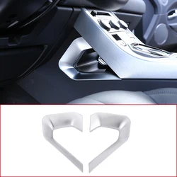 Car Center Console Both Side U Shape Frame Decoration Cover Trim ABS Chrome For Land Rover Range Rover Evoque 2012-18 Accessory