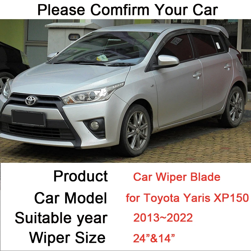 Car Front Windshield Wiper Blades for Toyota Yaris XP150 2013 2014 2015~2022 Frameless Durable Rubber Snow Scraping Accessories