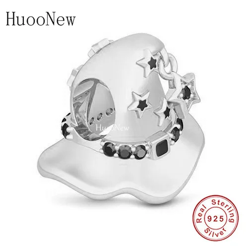 

Fit Original Brand Charm Bracelet 925 Sterling Silver Star Hat Zirconia Bead For Making Women Christmas Berloque 2021 Fashion