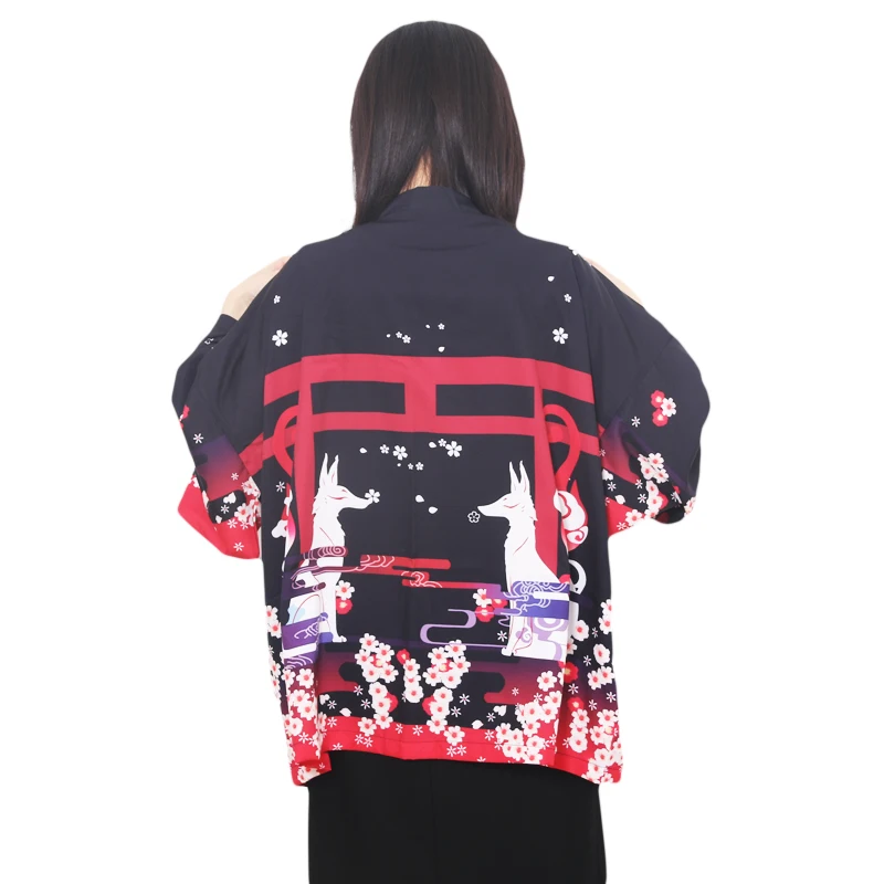 Kimonos Woman 2021 Japanese Kimono Cardigan Cosplay Shirt Blouse For Women Japanese Yukata Female Summer Beach Kimono Plus Size