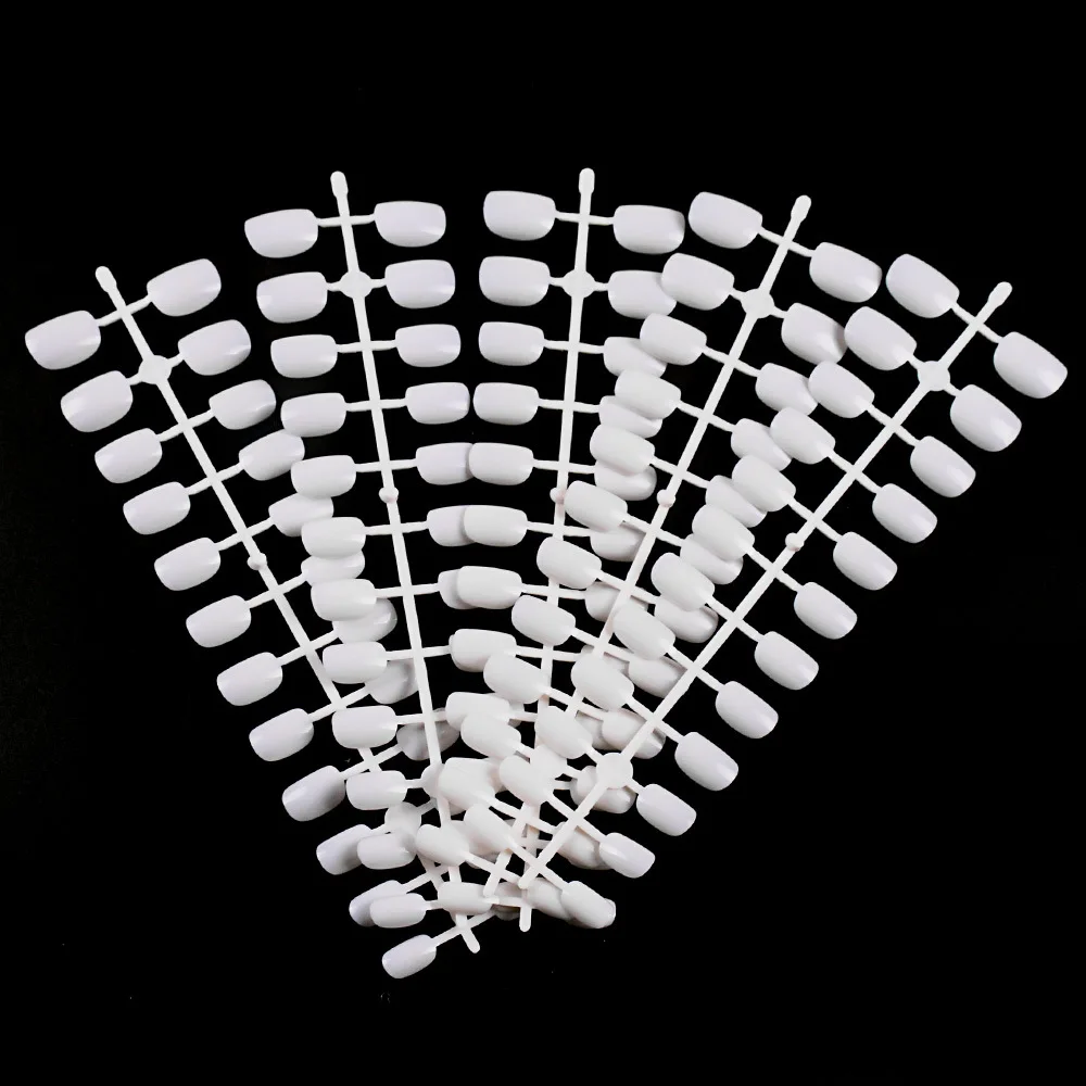 120 pçs/set branco capa completa natural curto nude unhas falsas dicas unhas falsas ferramentas de manicure arte do prego