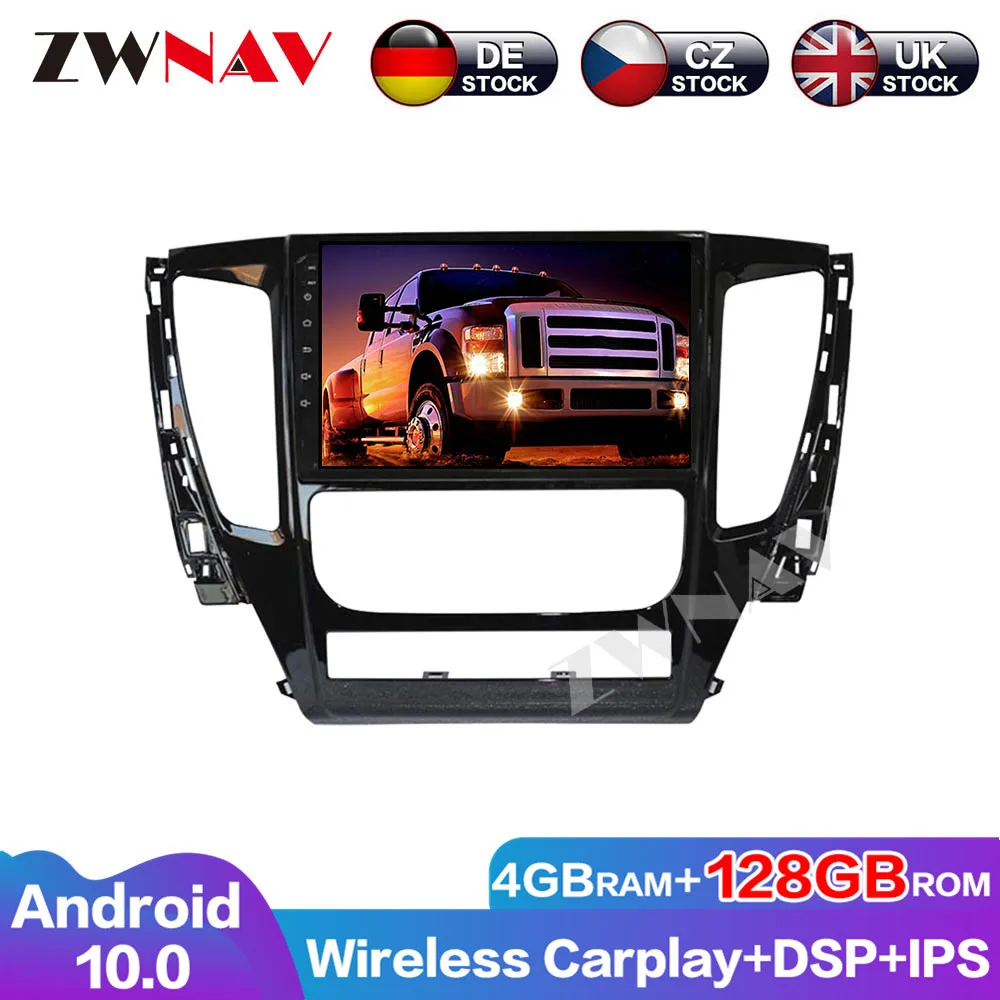 128G Android10 Stereo Multimedia Auto Radio DSP DVD Player Audio Touch Screen Car For Mitsubishi Pajero 2016-2018 GPS Head Unit