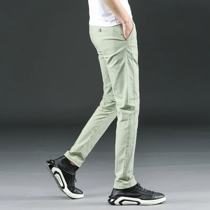 MRMT 2024 pantaloni da uomo nuovi di zecca primaverili pantaloni elasticizzati moda Casual per pantaloni Slim dritti da gioventù maschile