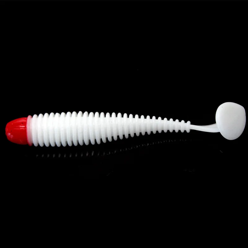 Señuelos de vinilo silicona raya en espiral Swimbait Shad carpa - imagen 2