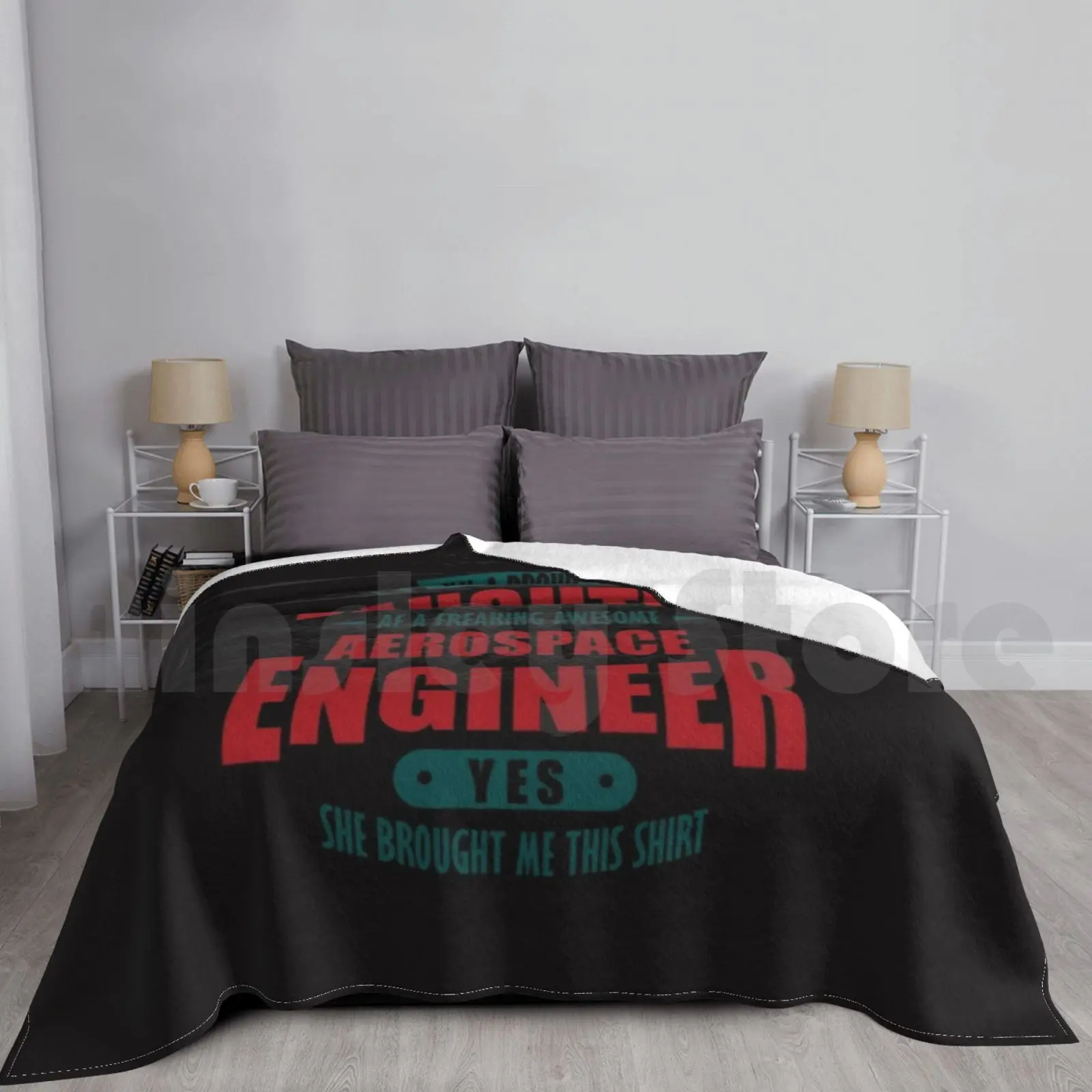 Aerospace Engineer Daughter Shirt Proud Child Blanket Fashion Custom Earthworms Rocketship Spaceship Rocket