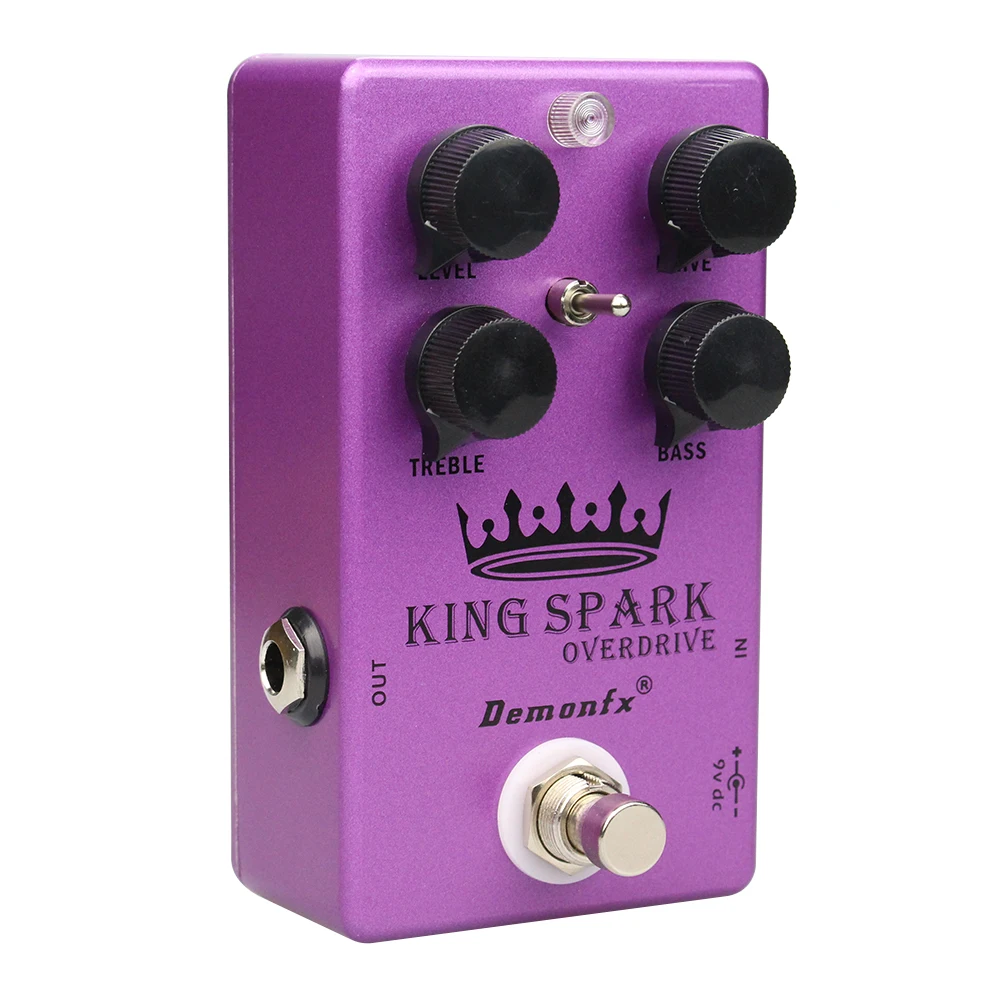 Demonfx King Spark Overdrive 4-Knob with One Model Guitar Effect Pedal, True Bypass, High Quality, New