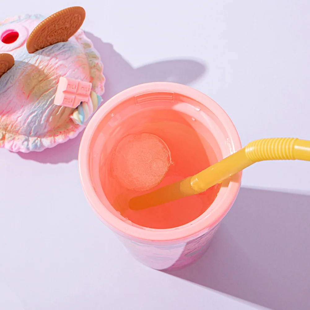 450ml Summer Ice Cup Double Layer Cold Storage Cup Girl Ice Storage Container Creative Modeling Crushed Ice Cup Water Container