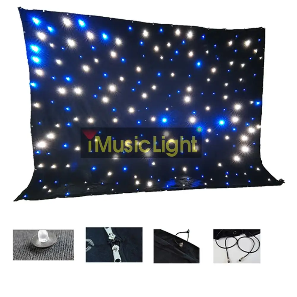 3m x 5m DMX Led Star Cloth BW LEDs Black/White Curtain Stage Backdrops LED Curtain Screen incl Controller