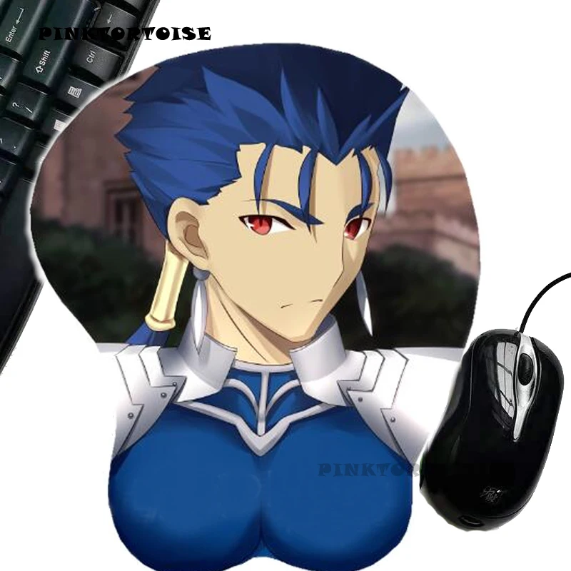 PINKTORTOISE Anime FATE 3D podkładka pod mysz z podpórka pod nadgarstek żel silikonowy wypełniony podkładka pod mysz Cú Chulainn podkładka pod mysz silikonowy dywan playmat