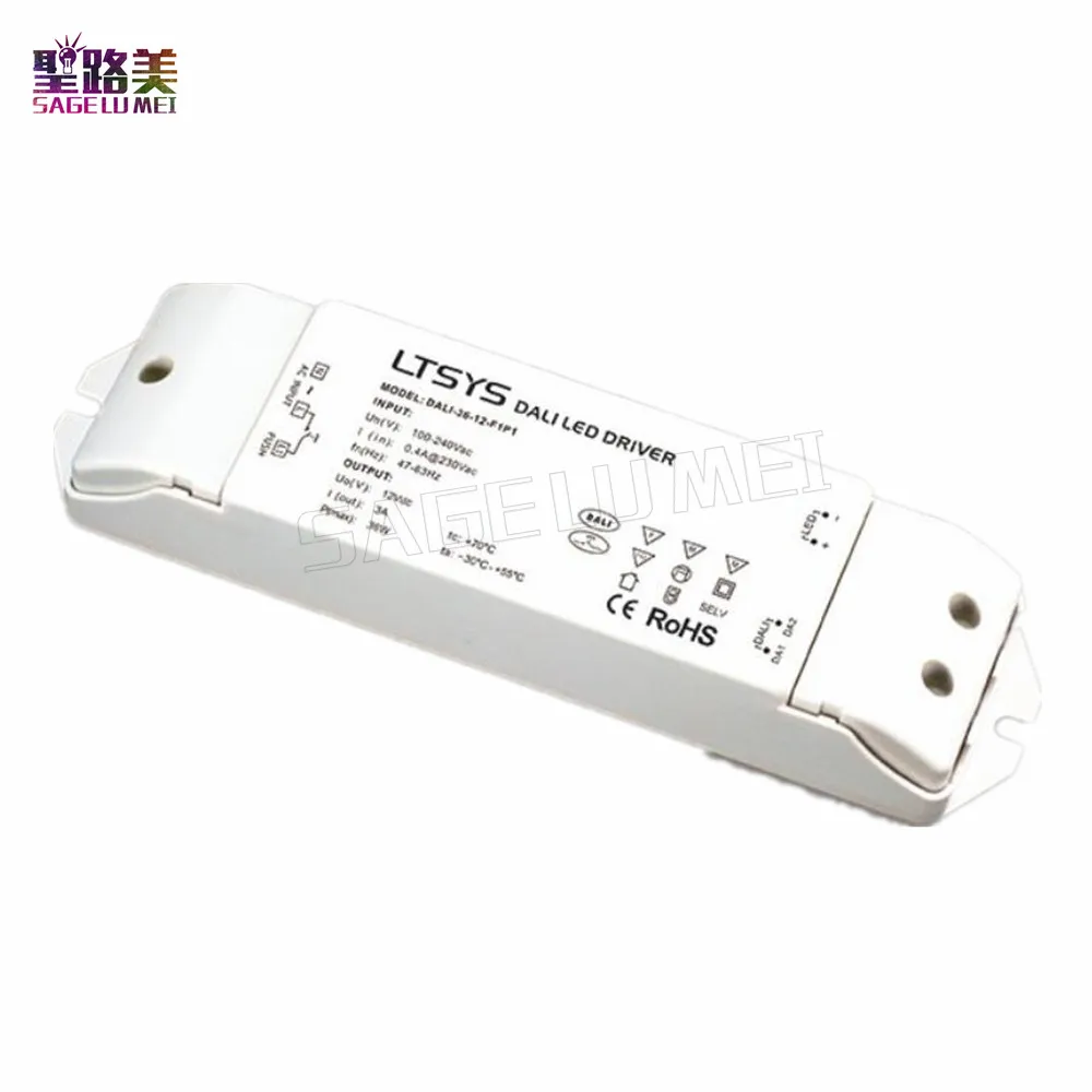 

Intelligent led power AC100V - 240V input DC 12V 3A 36W output PUSH DIM CV DALI Led Dimming Driver