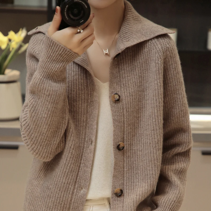 Turtleneck Women Sweater Women Khaki Long Sleeve CARDIGANS 2021 Autumn Winter Casual Pink Jumper Loose Sweaters Oversized