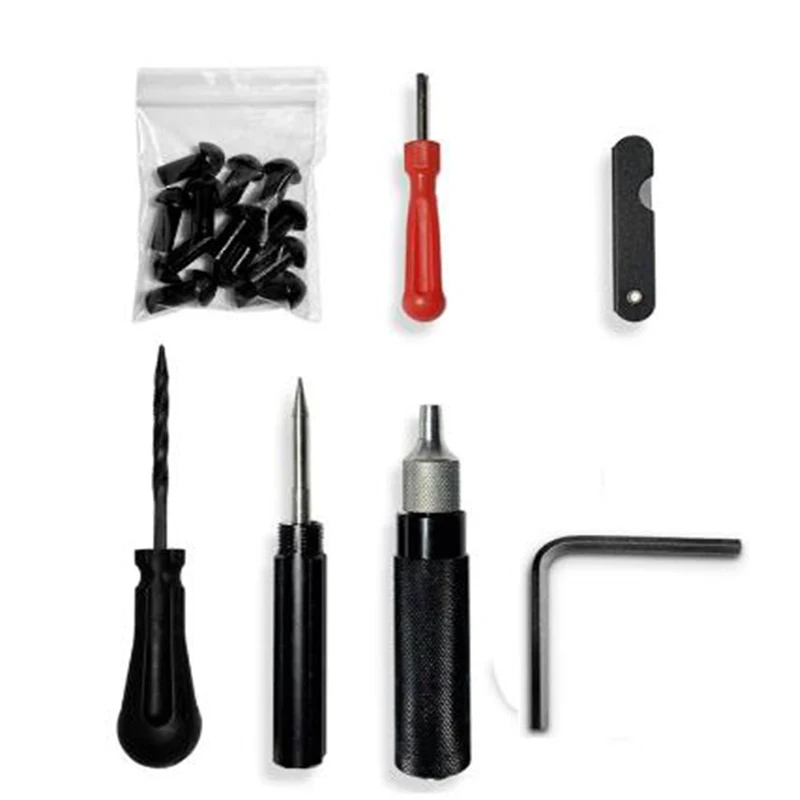 Car Motorcycle Tire Repair Plugger Tools Set Tire Wheel Repair Kit Mushroom Plug Probe Nozzle