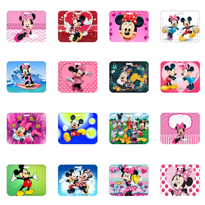 Disney Mickey Minnie Mouse Name Card Cover Campus Card Bag Card Holder ID Card Case Horizontal Design