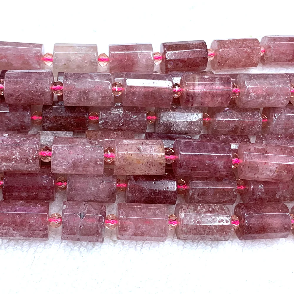 Veemake Faceted Column Tube Beads Amethyst Lapis Lazuli Quartz Amazonite Apatite Ametrine Chrysoprase Moonstone Labradorite C4