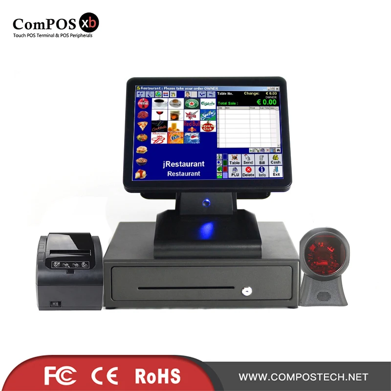 

Pos terminal tablet 15 inch lcd touch screen POS system for supermarket whole set EPOS