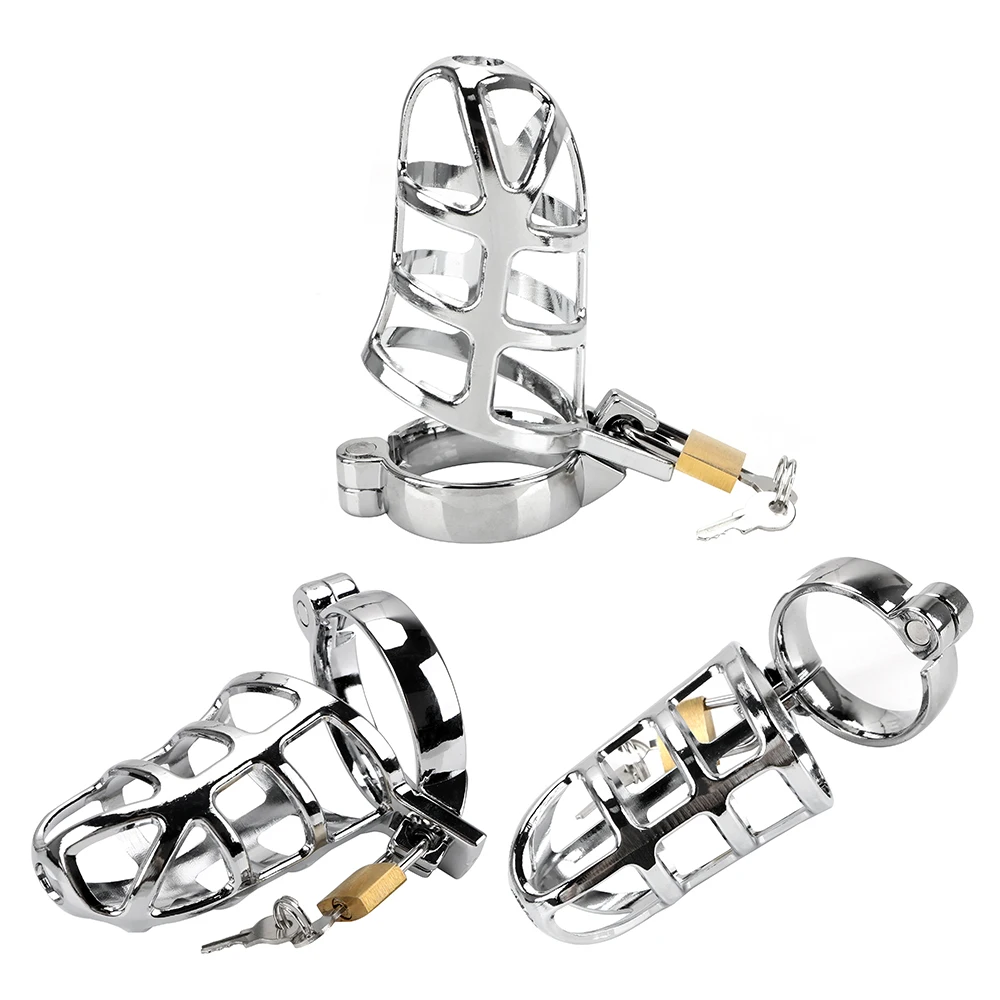 Metal Chastity Cage 40/45/50mm Lockable Penis Ring Cock Cages Lock Sleeve Male Chastity Belt Sex Toys for Men Adult Games