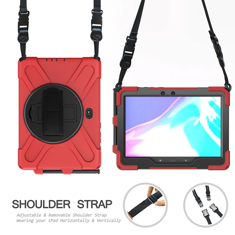 Imagem -05 - Rotação à Prova de Choque Silicone Case com Ombro e Alça de Mão para Samsung Galaxy Tab Active Pro 10.1 T636 T540 T545 T547 360