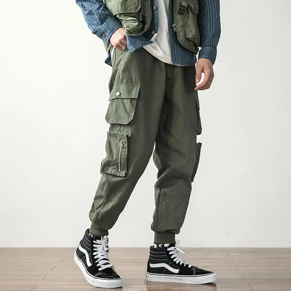 

Men's Fashion Youth High Street Style Multi-Pocket Casual Harem Military Loose Jogger Cargo Hip-Hop Pants Trousers For Male