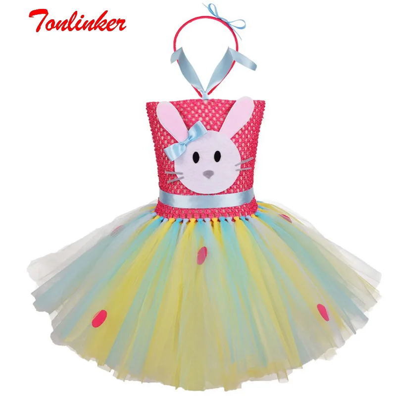 Vestido de Halloween para niñas, tutú de tul de conejo de dibujos animados para Navidad, vestidos de fiesta de cumpleaños, disfraces de princesa para Cosplay