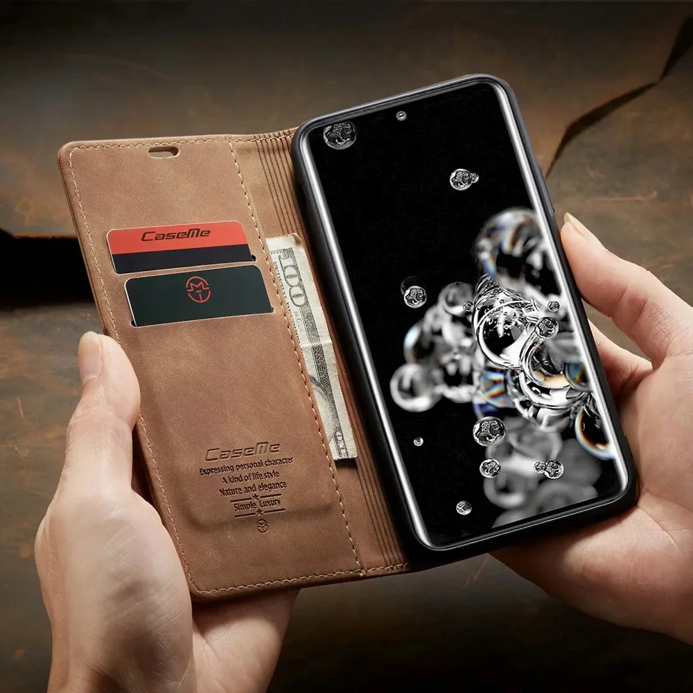 Matowy skórzane etui z klapką pokrywa dla Samsung A71 A51 A70 A50 A40 A30 A20 A10 portfel etui S21 5G S20 Ultra uwaga 10 Plus S10 S10e S9 S8 S7