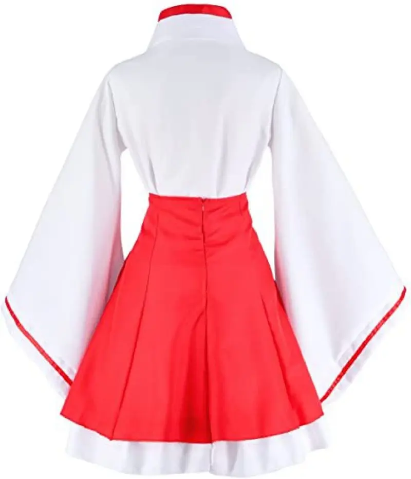 Japanese Kimono Cosplay Anime Red and White Kimono Set Fox Women Costume For Halloween Performance Miko Fancy Dress Outfit S-5XL