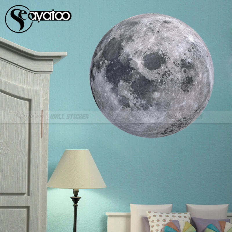 Full Moon Wall Sticker Space Galaxy Vinyl Decal Astronomy Planet Moonlight Universe Kids Bedroom Home Decor