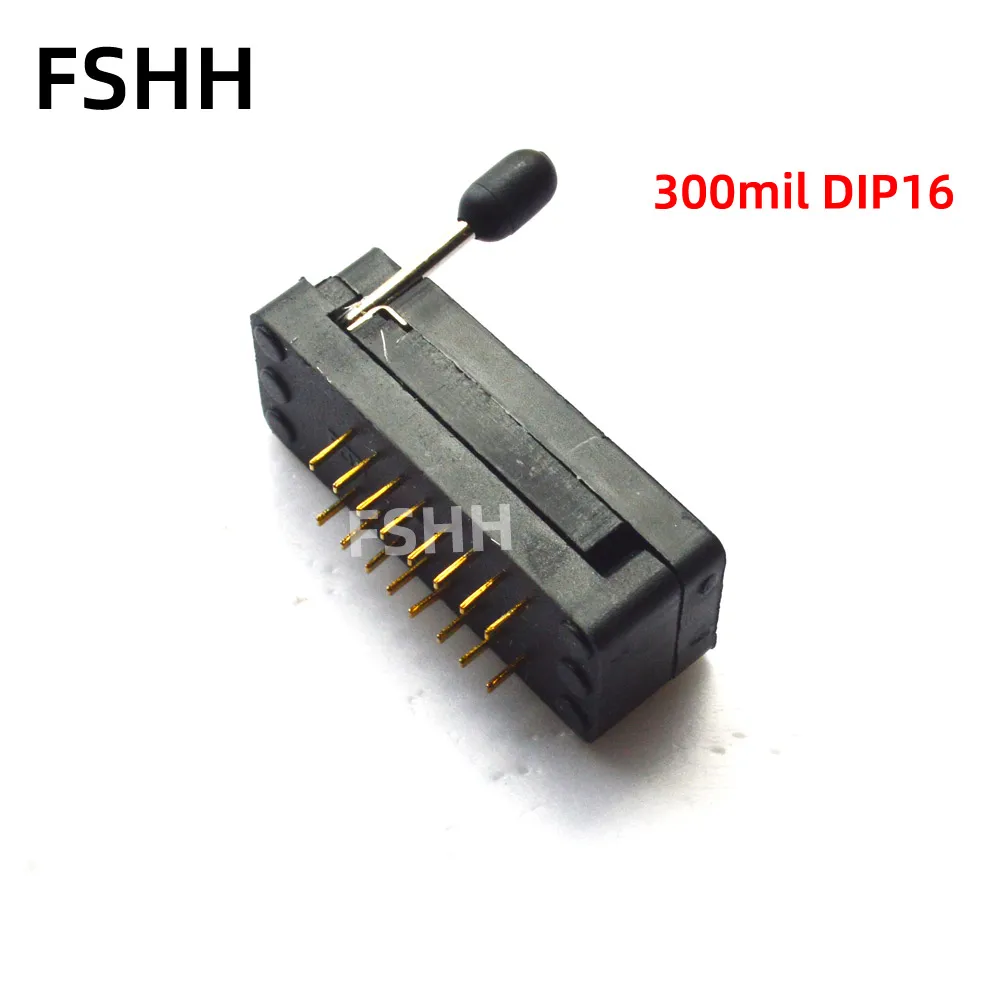 FSHH 216-3345 socket 300mil DIP16 test socket 16P black green IC Lock socket