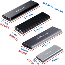 M.2 SATA NGFF m.2 ssd case portable SSD Hard Disk Enclosure Type c USB 3.0 2242/2260/2280 SSD Enclosure Aluminum SSD Caddy