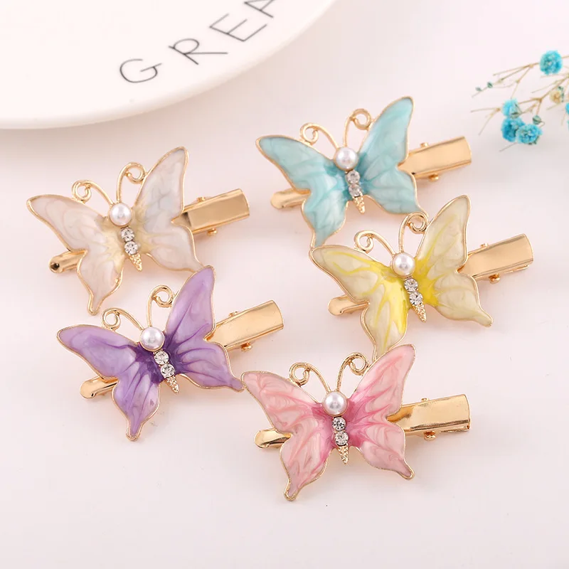 2pcs Fashion Wild Butterfly Bee Shape BB Clip Word Hairpin Barrettes Women Children Girl Handmade Headdress Diy Accessories