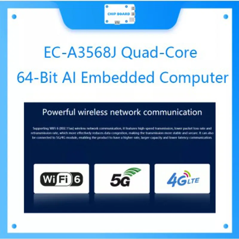 EC-A3568J Czterordzeniowy 64-bitowy komputer wbudowany AI Rockchip Rk3568 Obsługa wielu silników 4G/5G dla Androida i Ubuntu