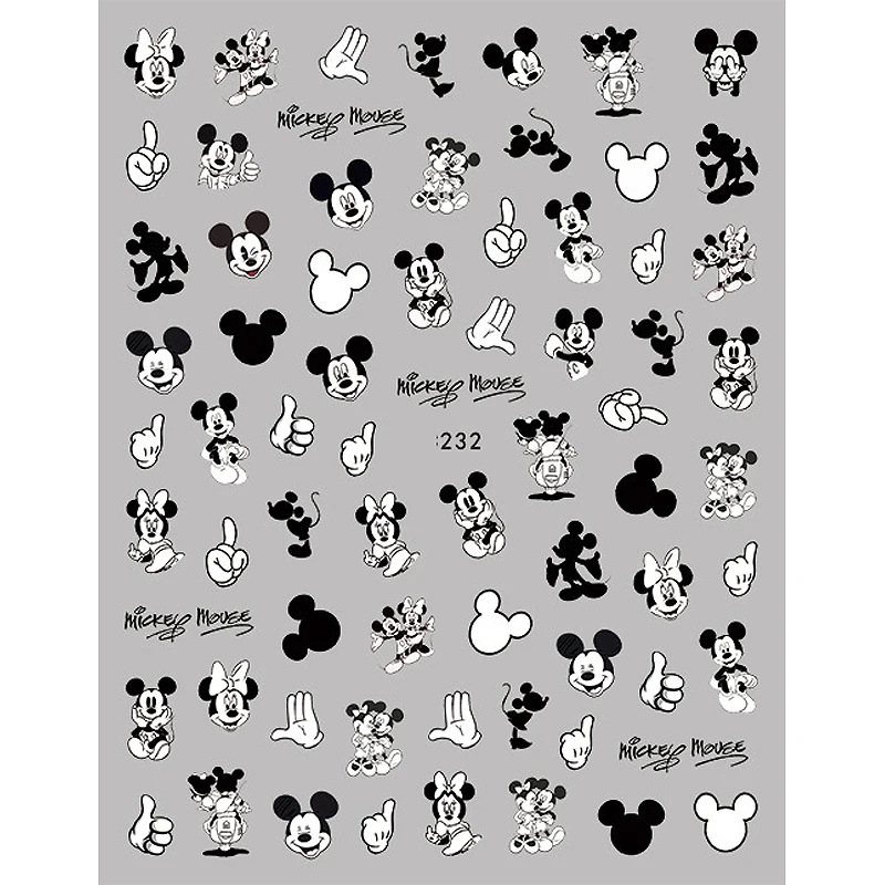 1PCS Disney Cartoon Mickey Mouse Mickey Minnie Nail Sticker Lion King Pink Leopard Nail Slider Donald Duck Nail Beauty