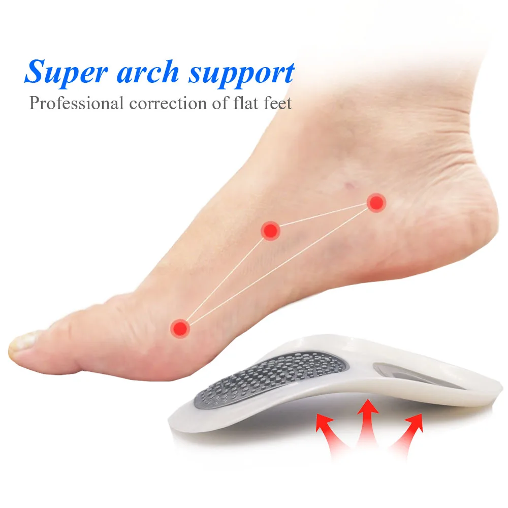 Flatfoot Plantari Cubitus Varo Plantari Ortopedici Piedi Pad Cura di Correzione Arch Support Ortopedia Cuscino inserto di Massaggio