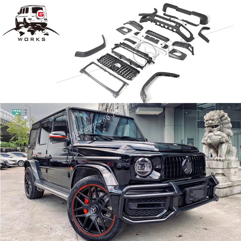 G CLASS W464 G63 front bumper grille for g wagon 2019y body kit g500 g550 g350 to G63 headlight cover g63 fender