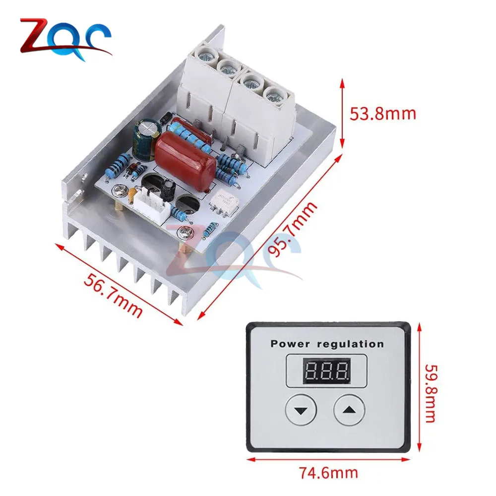 AC 220V 80A Power Regulation 10000W SCR LED Digital Electronic Voltage Regulator Speed Control Light Dimmer Thermostat