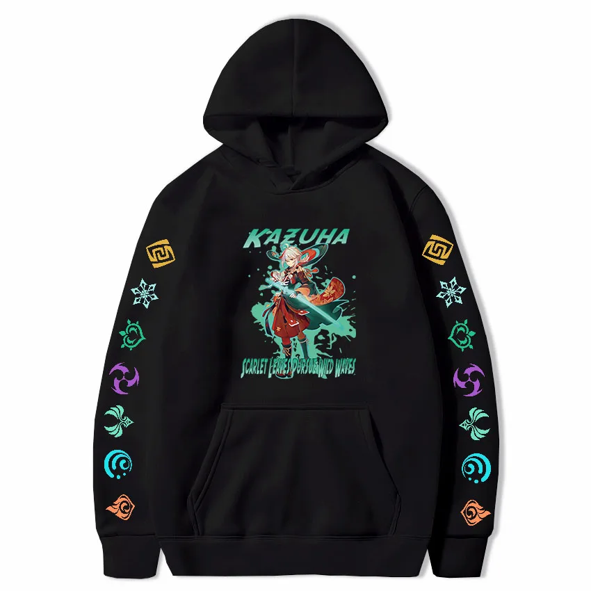 Kaedehara Kazuha Anime Hoodie Genshin Impact Grunge Style Unisex Streetwear Women Loose Sweatshirt Male Hip Hop Tracksuit Casual