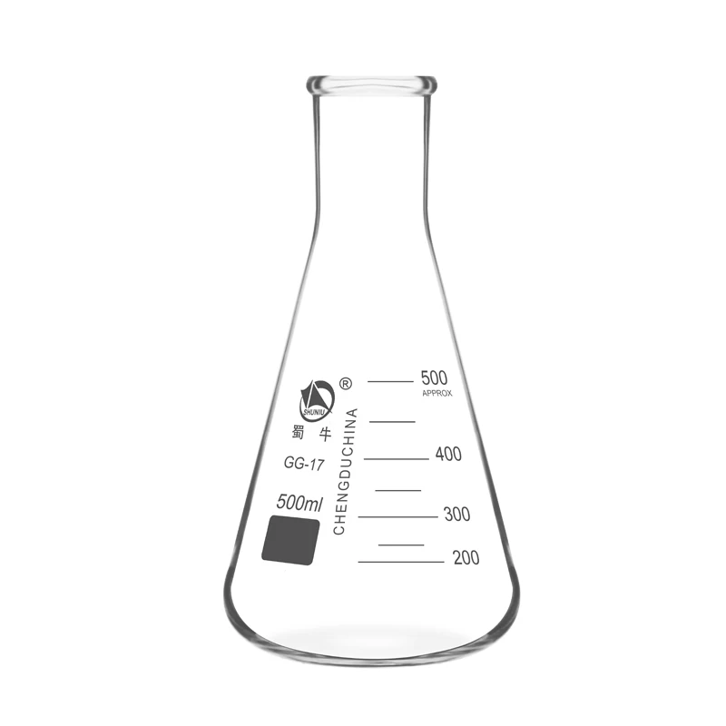 2pcs/Laboratory Equipment Graduated Glassware Triangular Flask Conical Flask Beaker 50 - 1000ml